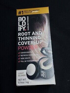 Boldify Root Touch Up Thinning Hair Powder Covers Grays Light Blonde 24 Hours
